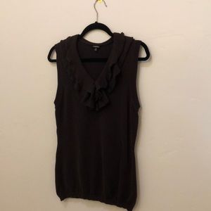 Brown knit sleeveless top